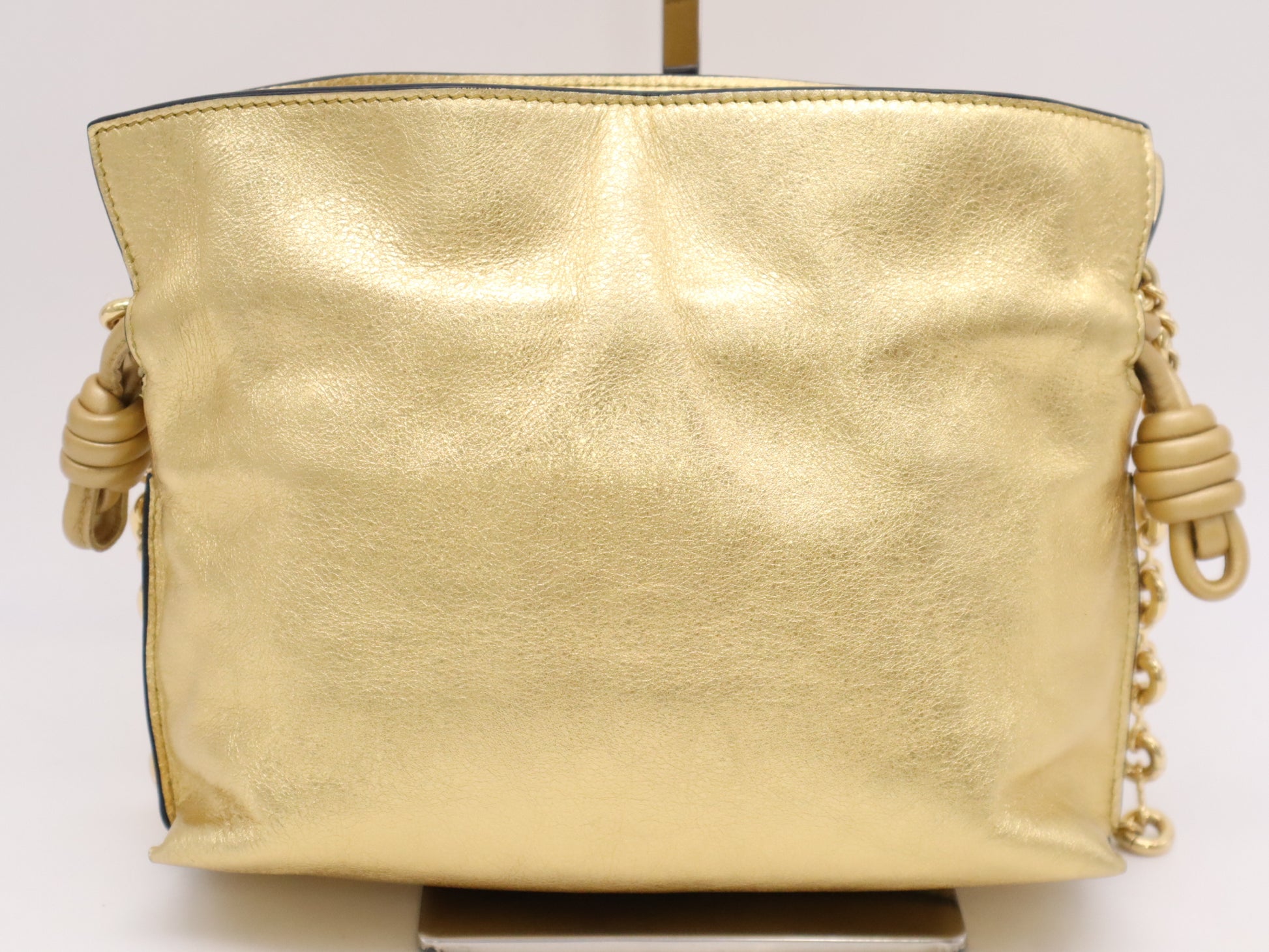 LOEWE A411FC2X62 Napa Calfskin Flamenco Clutch Mini Chain Shoulder Bag Gold