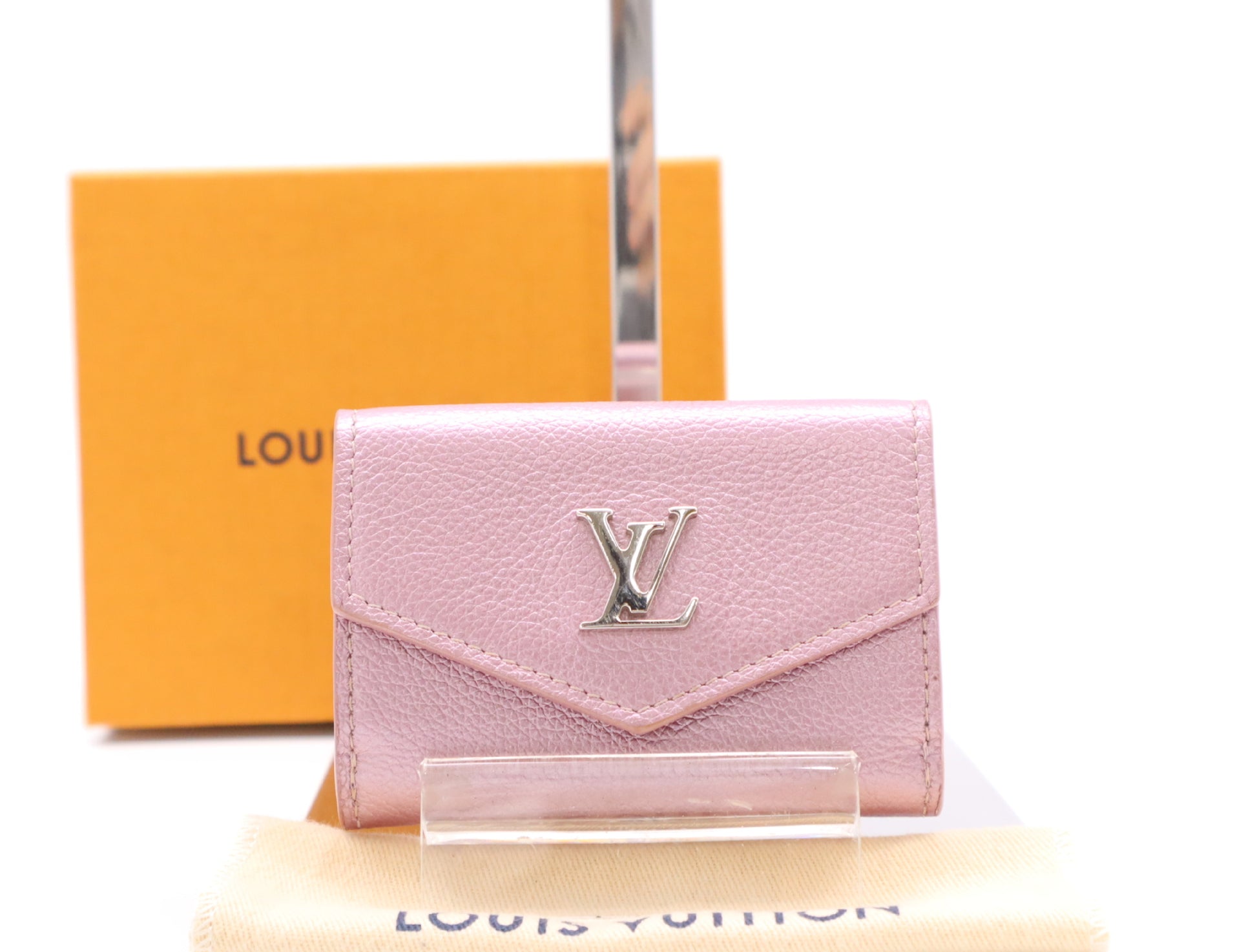 LOUIS VUITTON M69813 Leather Portefeuille Lock Mini Crystal Rose Wallet with Box and Dust Bag