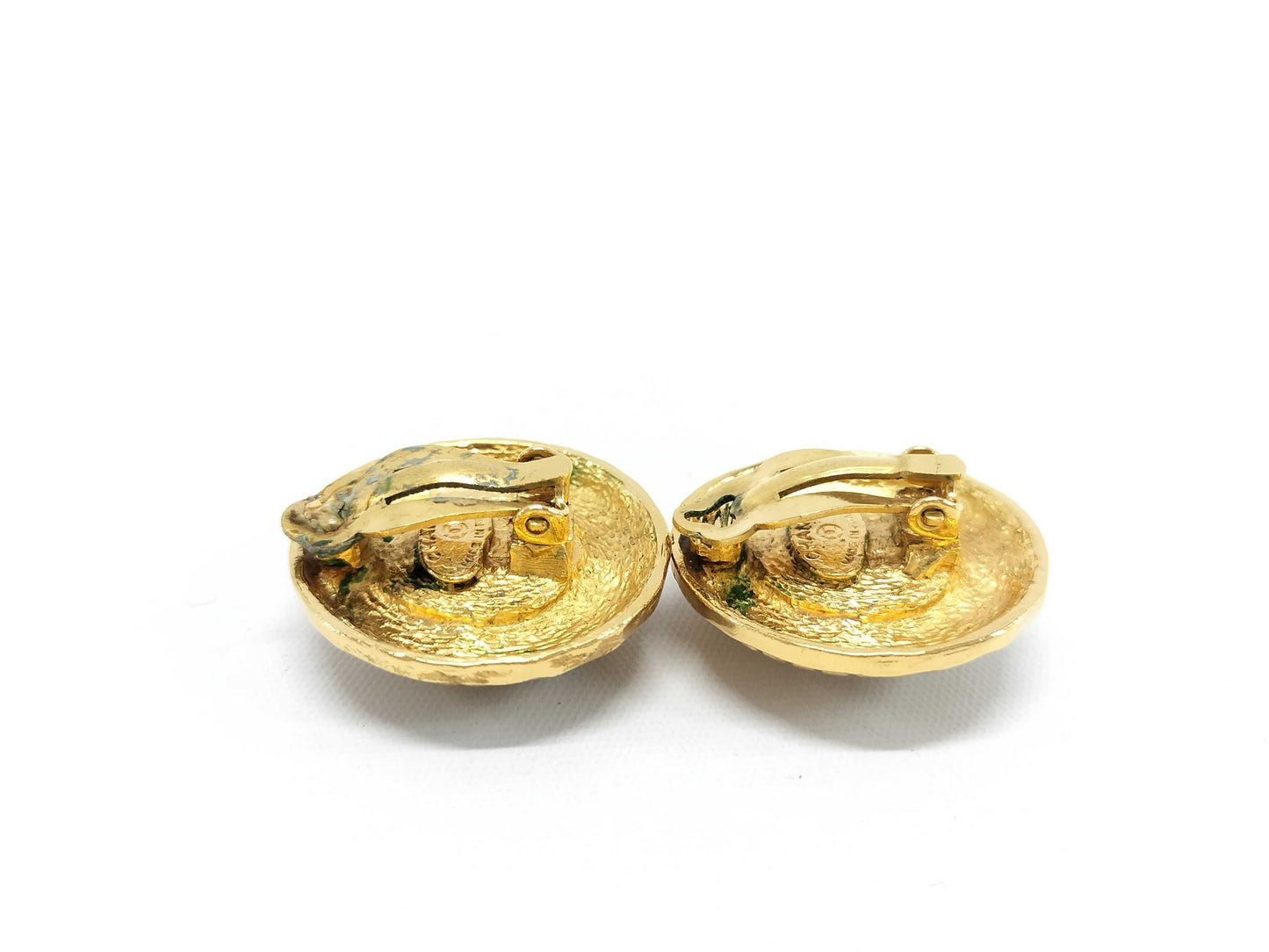 CHANEL Faux Pearl Earrings with Rice, Gold, Women's, Box Included