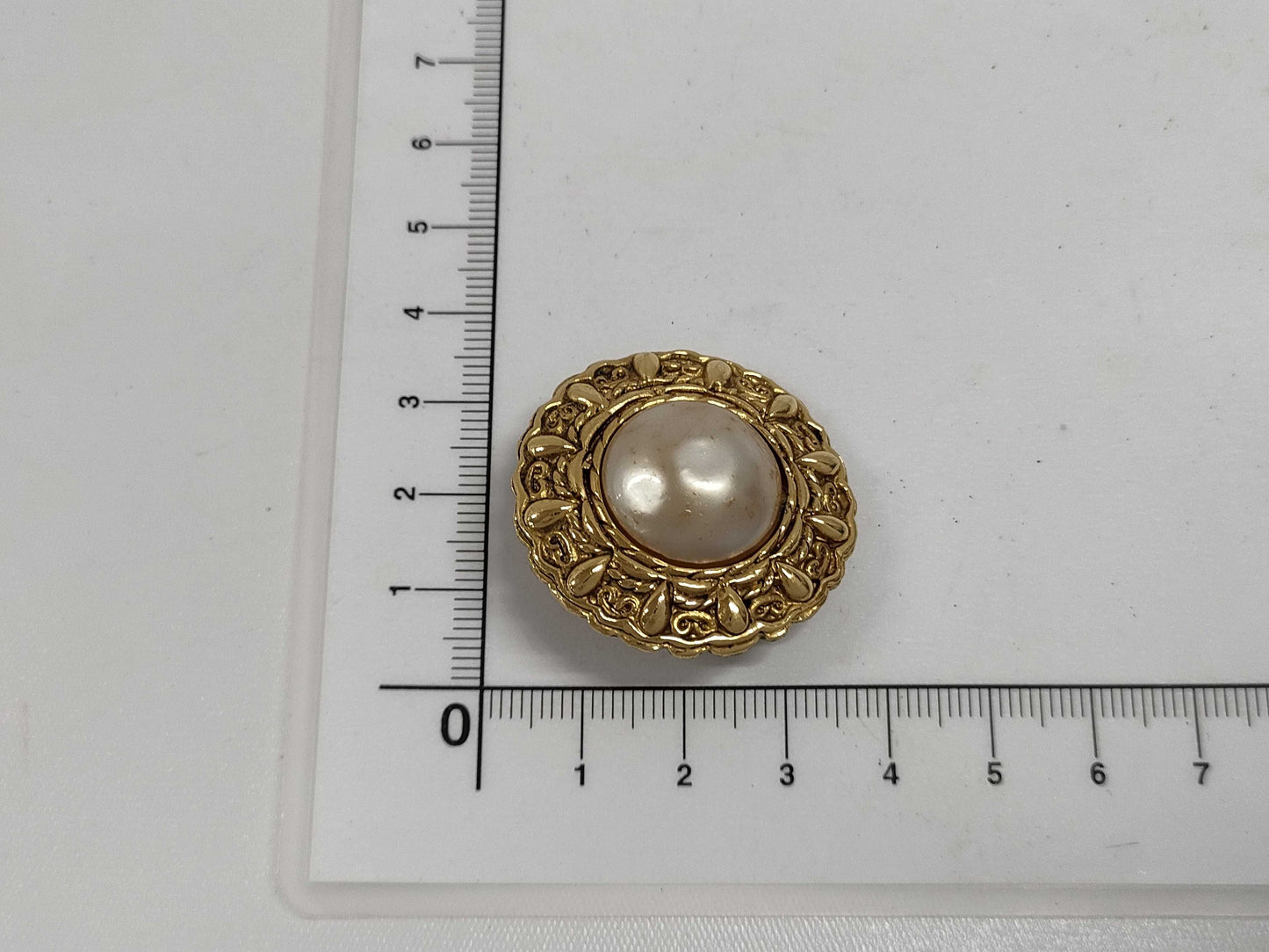 CHANEL Faux Pearl Earrings with Rice, Gold