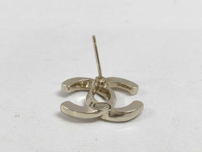 CHANEL Coco Mark Rhinestone Earrings, One Earring Only, Metal Gold with Comments, L24P