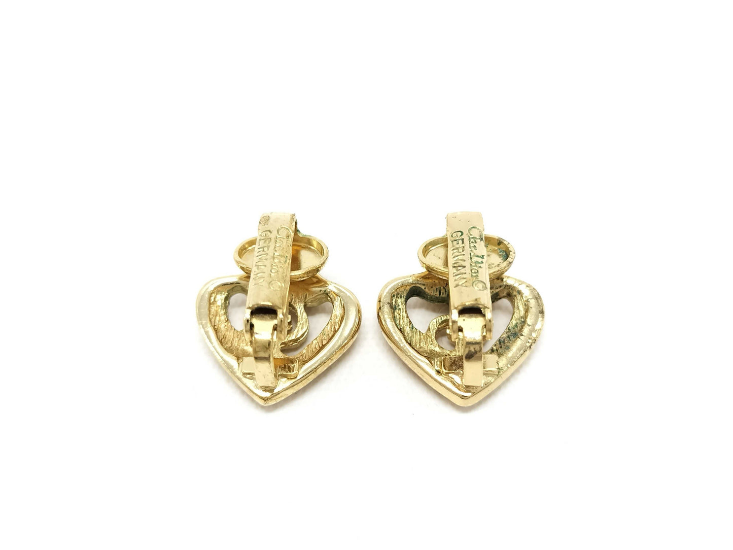 Dior CD Logo Earrings Heart GP Earrings