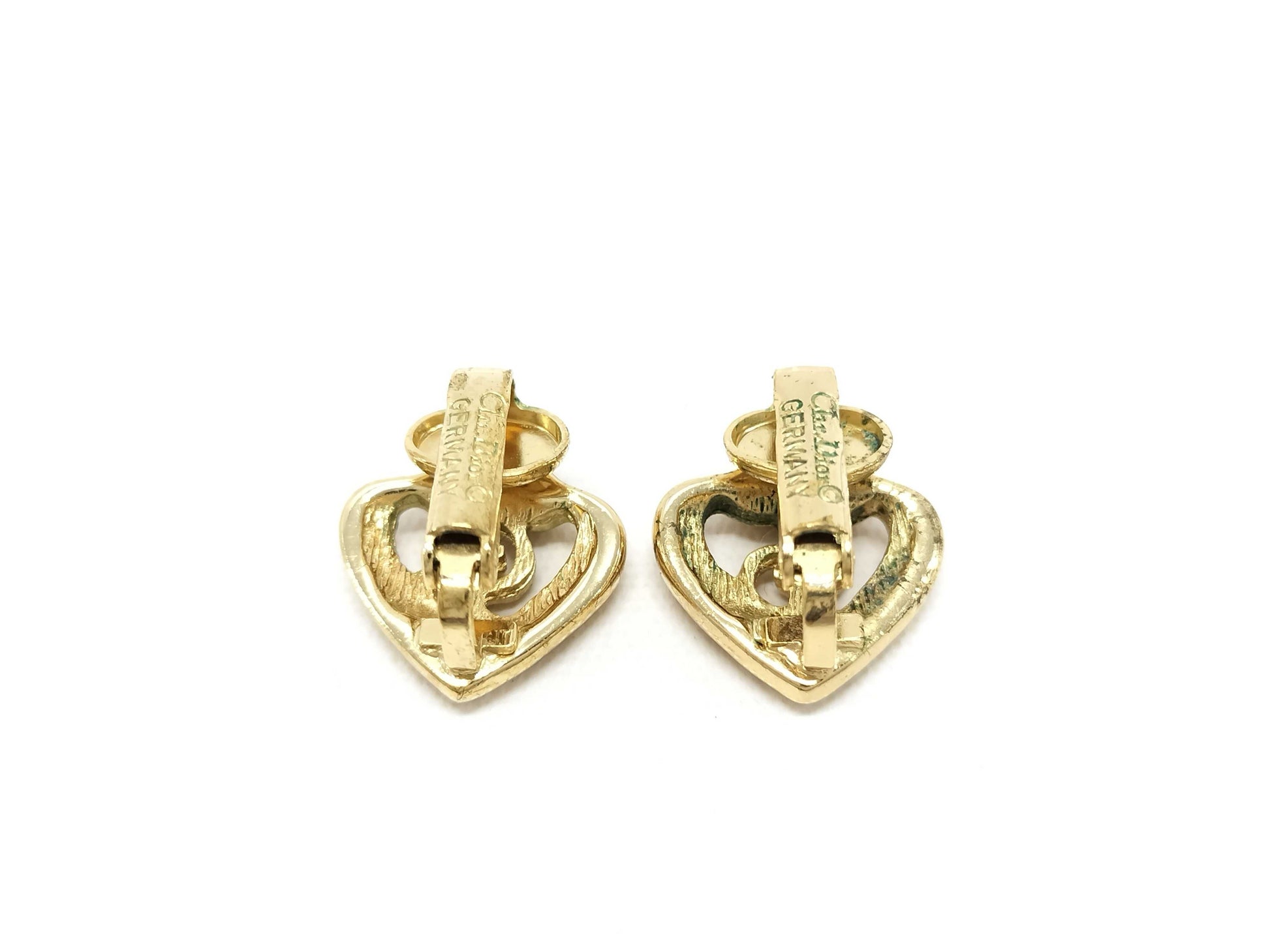 Dior CD Logo Earrings Heart GP Earrings
