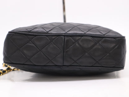 CHANEL Lambskin Matelasse Fringe Shoulder Bag, Black, G Hardware, Seal, 2328978