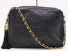 CHANEL Lambskin Matelasse Fringe Shoulder Bag, Black, G Hardware, Seal, 2328978