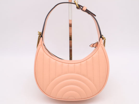 GUCCI 699514GG Marmont Half Moon 2way Bag with Strap & Key Holder Tote Bag