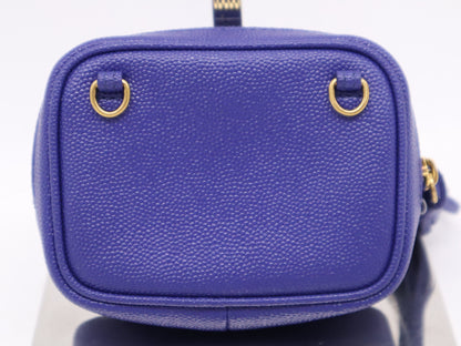 SAINT LAURENT Leather BRS635088 Baby Blue Leather Chain Shoulder Bag with Dust Bag