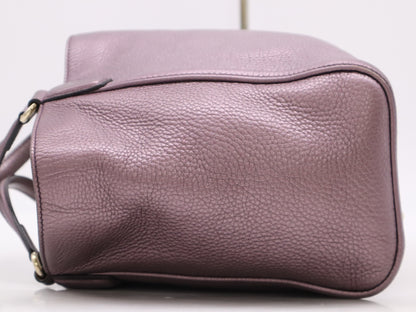 GUCCI 336751 Leather Interlocking 2-Way Handbag, Purple, with Shoulder Strap