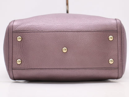 GUCCI 336751 Leather Interlocking 2-Way Handbag, Purple, with Shoulder Strap