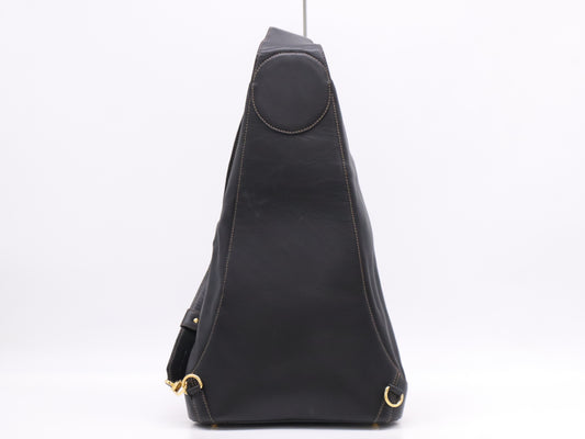 LOEWE Leather Anton Backpack, One-Shoulder Bag, Black, with Pouch