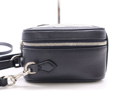 GUCCI 772157 GG Supreme Ophidia PVC and Leather 2-Way Handbag in Navy and Beige with Shoulder Strap, Dust Bag, and Box