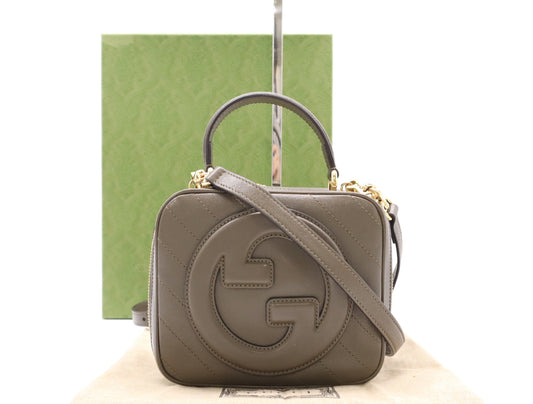 GUCCI 744434 Blondie Blondie 2-Way Handbag, Brown, Includes Dust Bag, Box, and Shoulder Strap