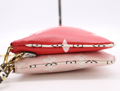 LOUIS VUITTON M67561 Monogram Giant Pochette Double Zip RFID Verified Shoulder Bag with Box, Dust Bag, and Shoulder Strap