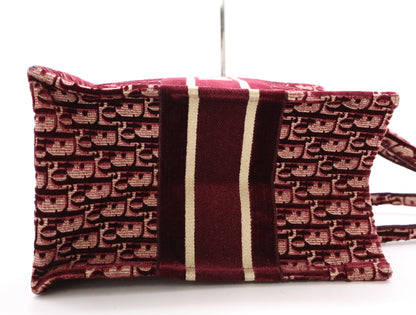 Dior Book Tote Book Tote Oblique Embroidered Trotter Red Tote Bag