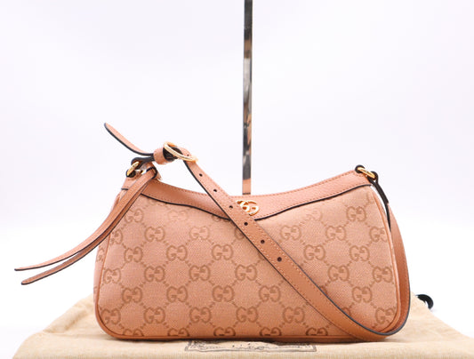 GUCCI 735145GG Canvas x Leather Off Deer Small Shoulder Bag with Storage Bag Shoulder Bag