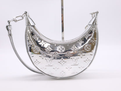 LOUIS VUITTON M11833 Enamel Monogram Myroir Loop Silver RFID Reactive Verified Handbag with Shoulder Strap and Chain