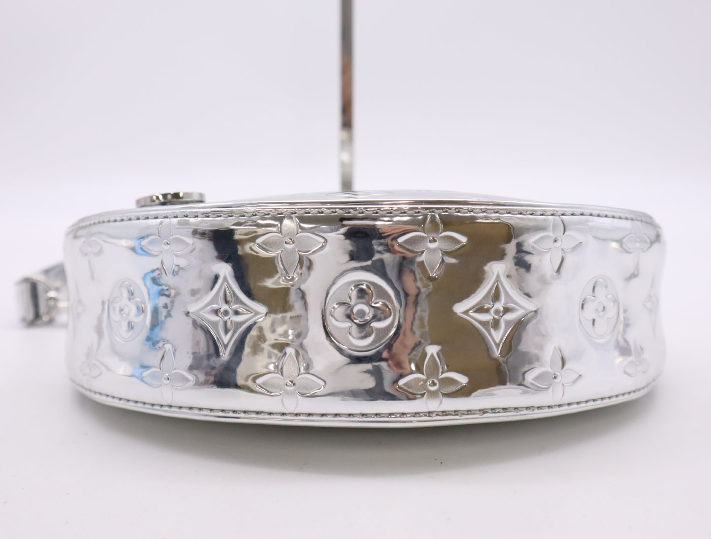 LOUIS VUITTON M11833 Enamel Monogram Myroir Loop Silver RFID Reactive Verified Handbag with Shoulder Strap and Chain