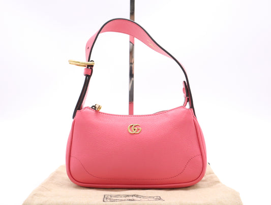 GUCCI 739076 Leather Aphrodite One Shoulder Pink with Storage Bag Topouch