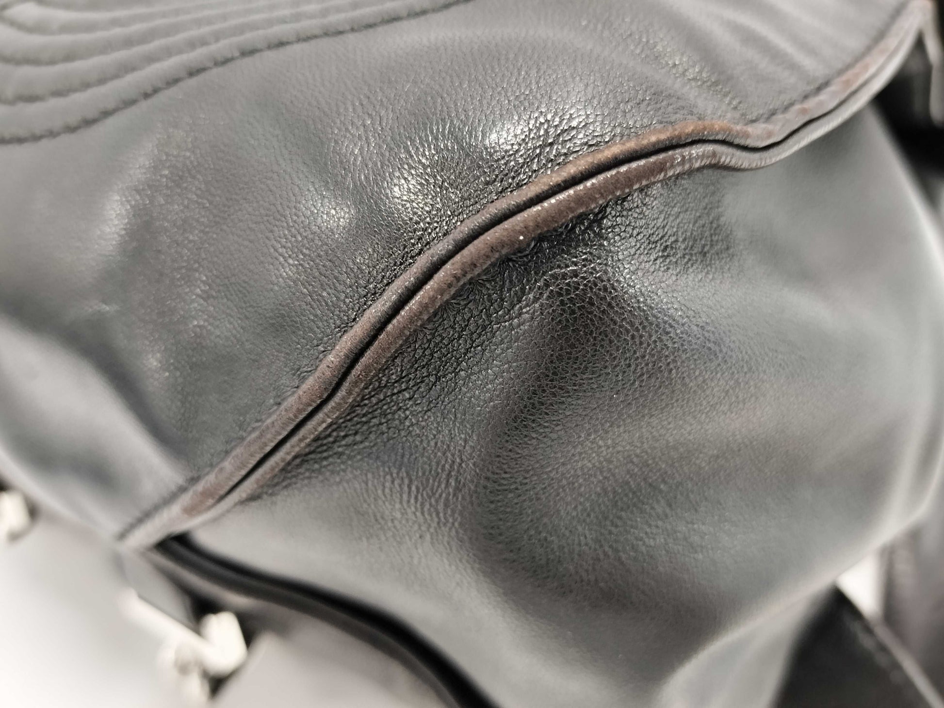 CHANEL Lambskin Coco Mark Backpack with Silver Hardware, Black Seal, Card, 3914567, Includes Card and Dust Bag