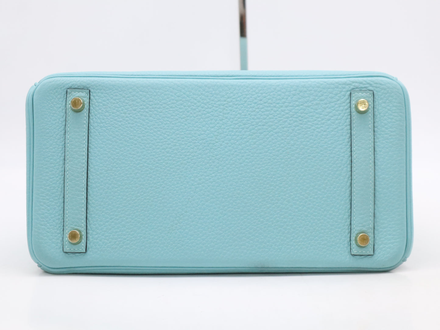 HERMES Togo Birkin 30 Blue Atoll Gold Hardware T-Engraved 2015 Handbag