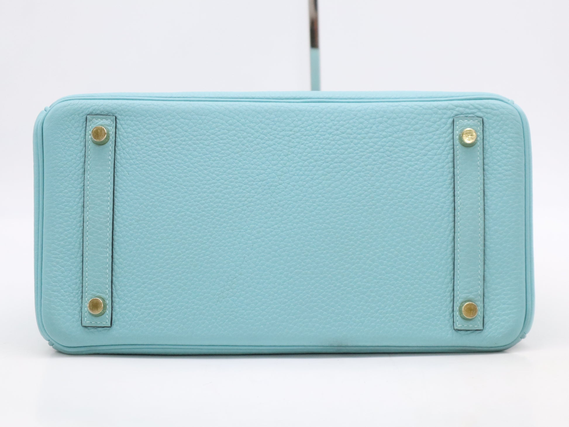 HERMES Togo Birkin 30 Blue Atoll Gold Hardware T-Engraved 2015 Handbag