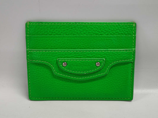 BALENCIAGA 640109 Neo Classic Card Case, Leather, Green, Card Case, Pass Case, Business Card Case