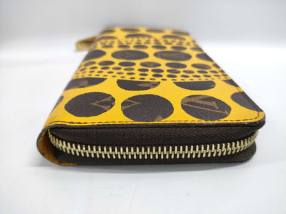 LOUIS VUITTON M60449 Limited Edition Zippy Wallet Monogram Pumpkin Polka Dot Jaune with Box and Dust Bag
