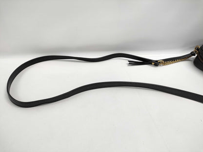 GUCCI 448065 GG Marmont Chain Shoulder Bag in Quilted Leather, Black, with Dust Bag