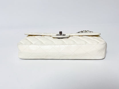 CHANEL Single Flap White Shoulder Bag