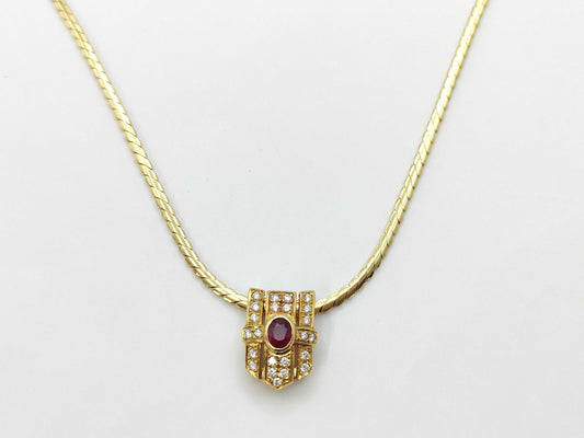 POLA R0.50ct D0.23ct 750 15.3g Necklace 
