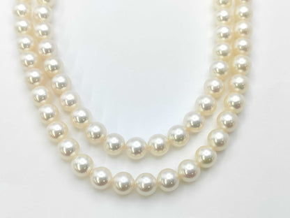 TASAKI 2-row colored stone pearl diameter approx. 7.4-7.8mm K14WG 77.4g necklace 