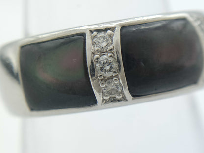 TASAKI Black Shell D0.09ct Pt900 12.1g Ring 