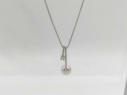 Vendome Aoyama Pearl Diameter Approx. 6.4mm Transparent Stone K18WG 3.2g Necklace 