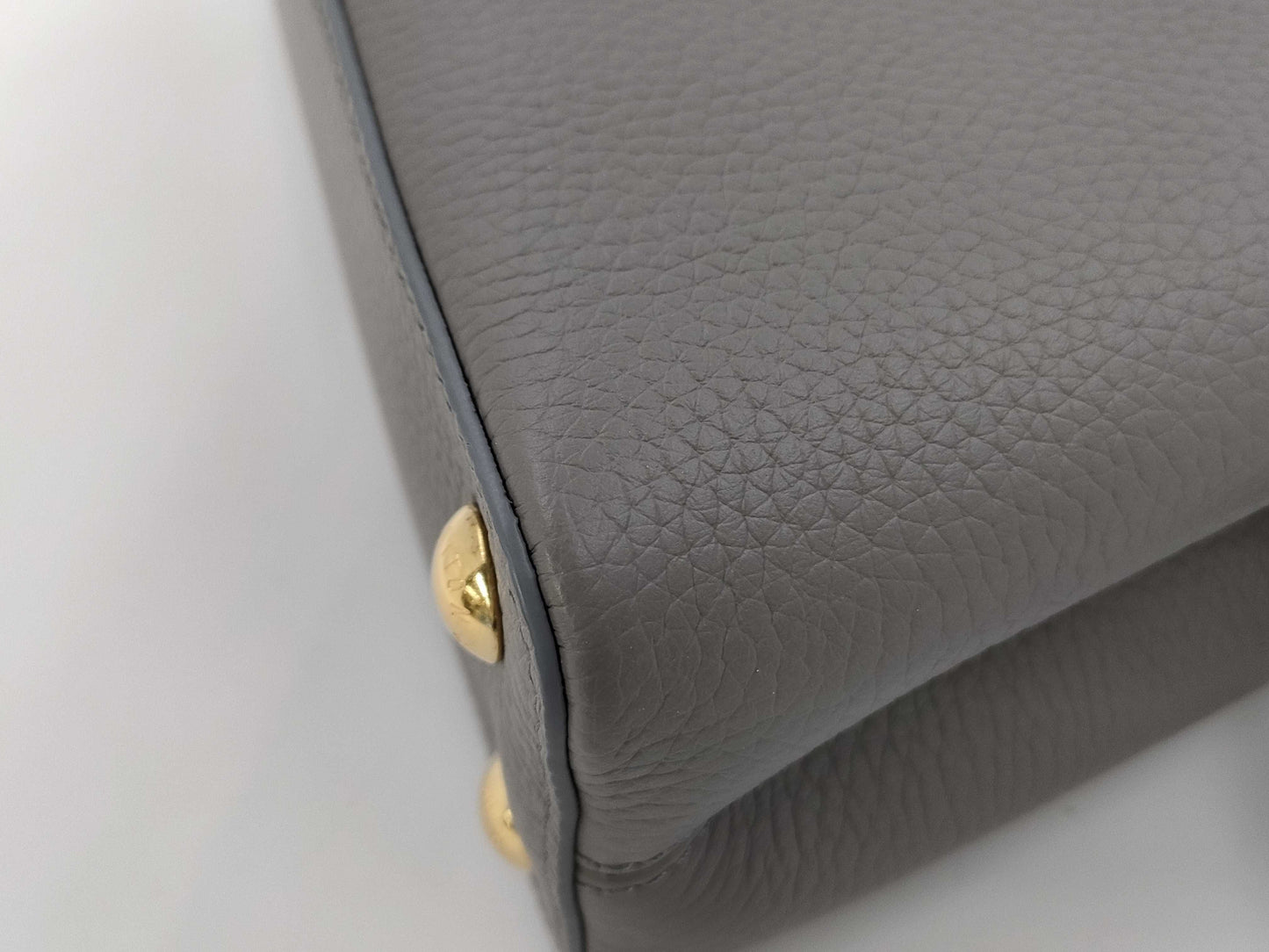 LOUIS VUITTON LOUIS VUITTON bag LV logo x python Capucines BB gray handbag