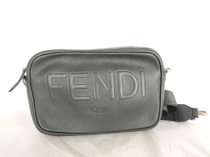 FENDI Leather Shoulder Bag Black Shoulder Bag