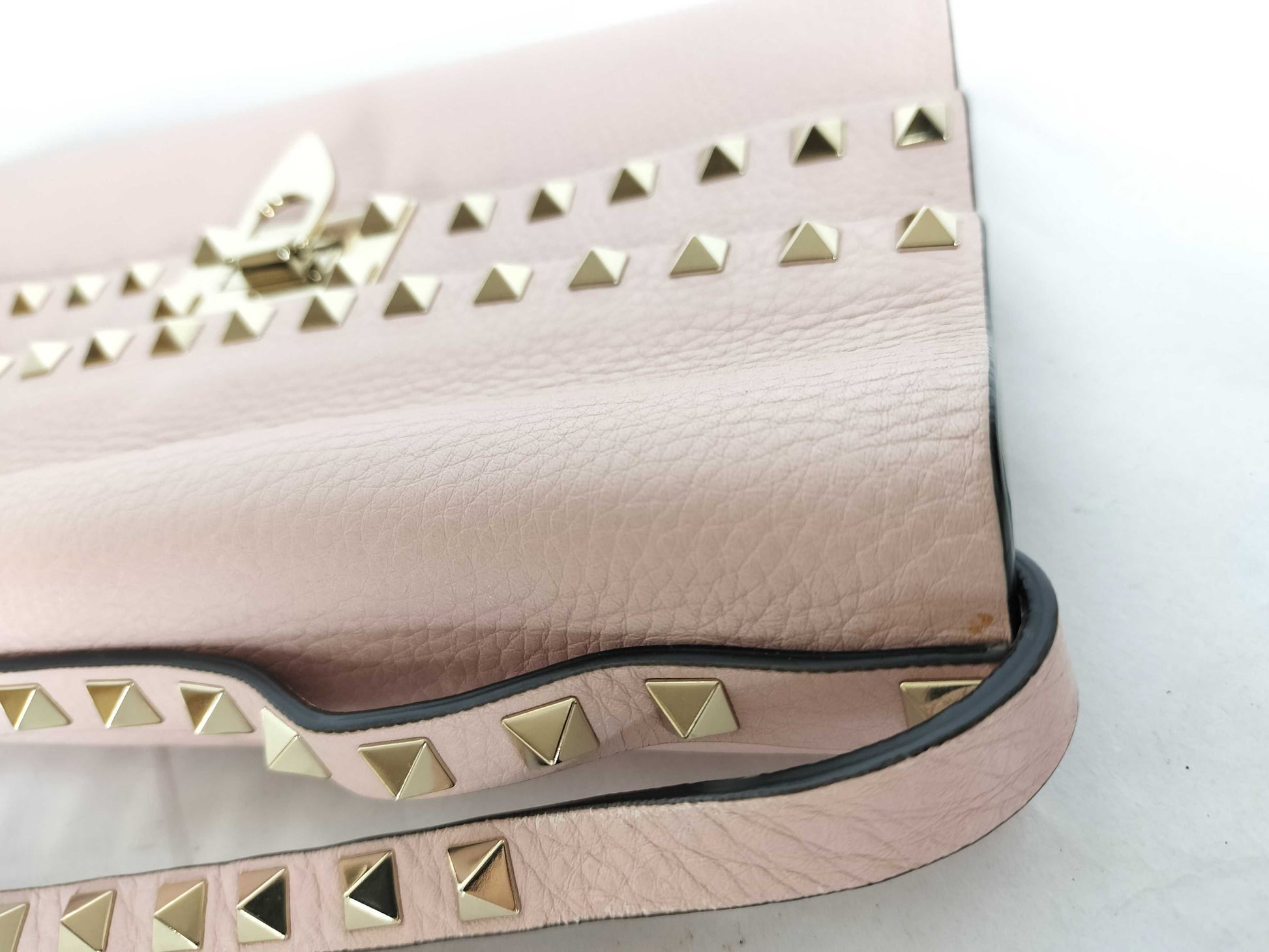 VALENTINO Leather Studded Shoulder Bag, Pink