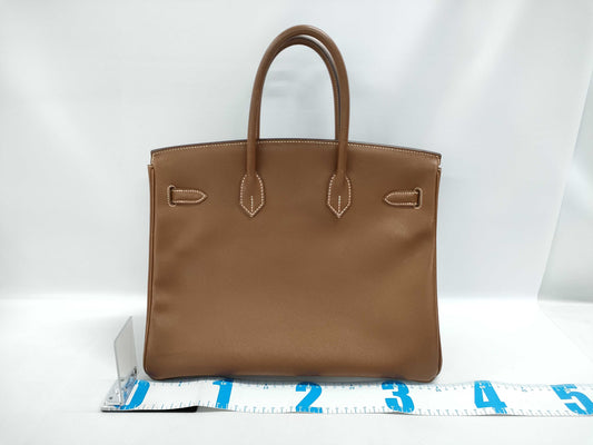 CHANEL Hermès Birkin 35 Brown with Silver Hardware, Large Handbag