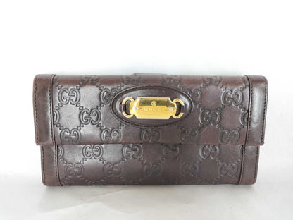 GUCCI Guccissima Long Wallet Brown Wallet