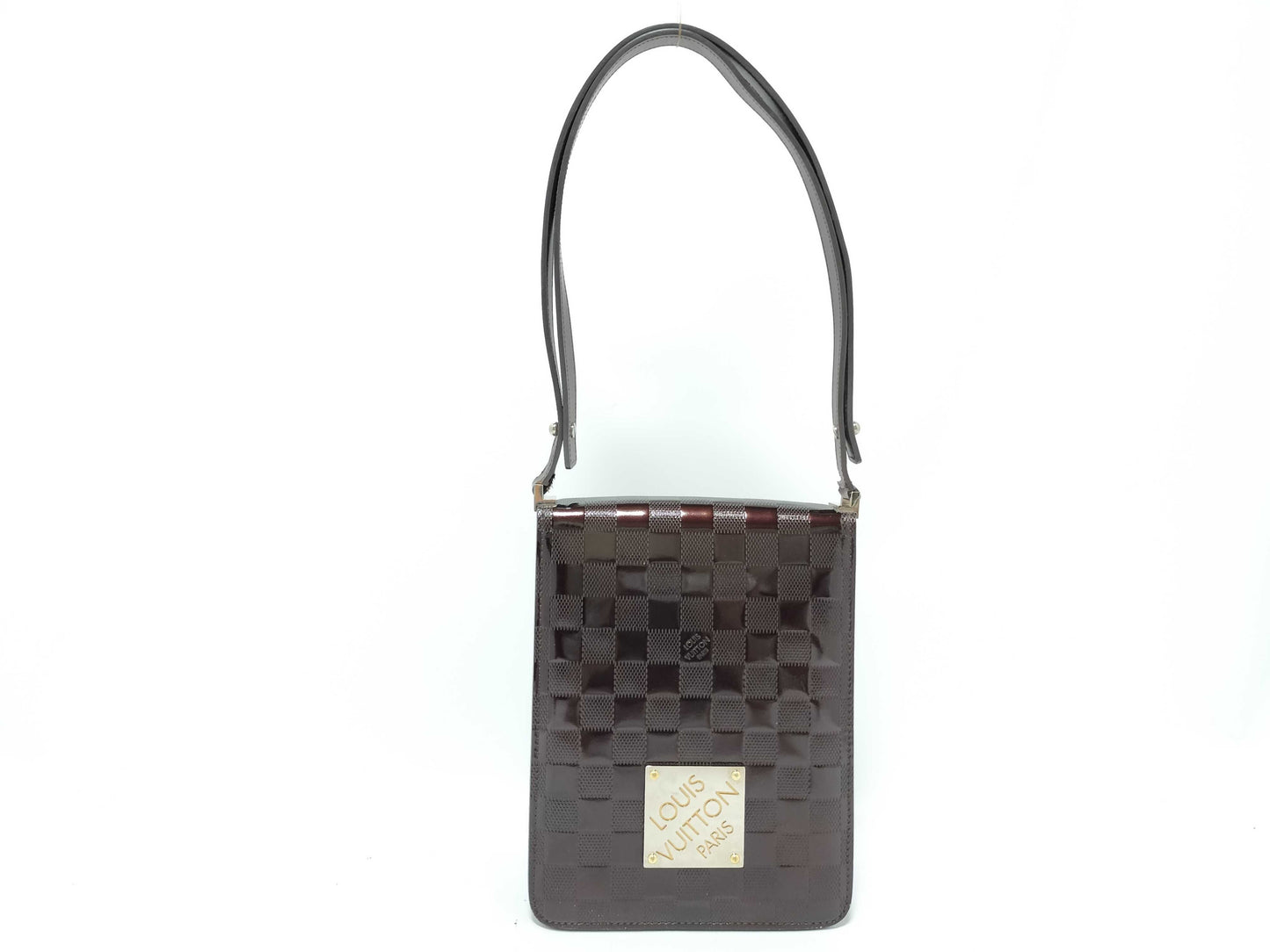 LOUIS VUITTON Damier Vernis Club Bordeaux Shoulder Bag