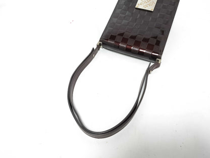 LOUIS VUITTON Damier Vernis Club Bordeaux Shoulder Bag