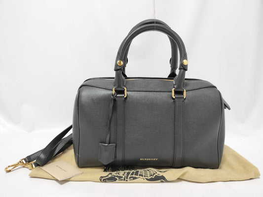 BURBERRY Leather Handbag Black Handbag