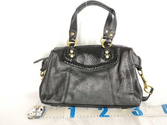 COACH Leather 2-Way Shoulder Bag, Black, Handbag