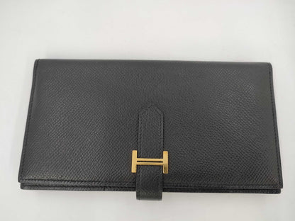 HERMES Long Wallet □P Engraved Wallet