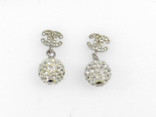 CHANEL Rhinestone Earrings