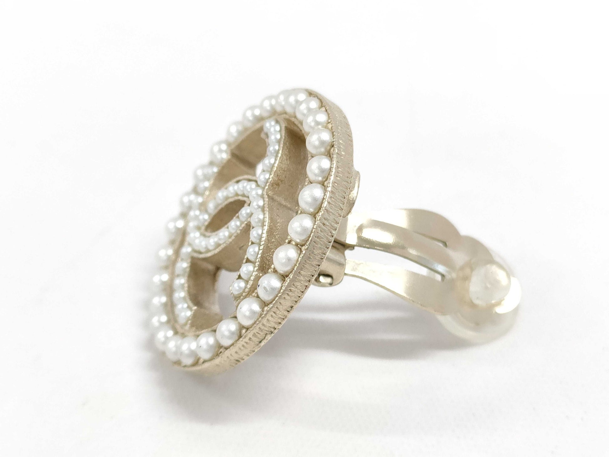 CHANEL Pearl Coco Mark A17A Earrings