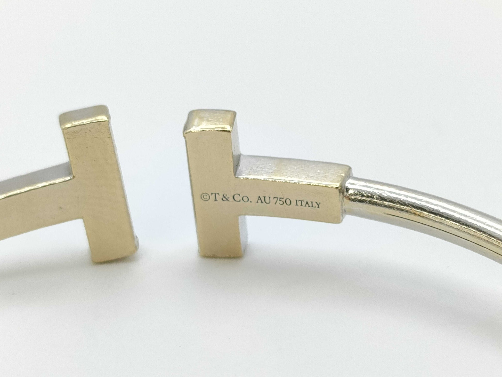 Tiffany&Co. T-Wire Diamond WG Au750 8.4g Bracelet Bangle 