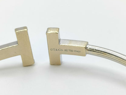 Tiffany&Co. T-Wire Diamond WG Au750 8.4g Bracelet Bangle 