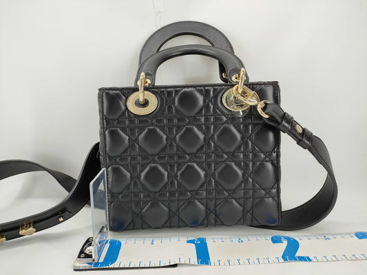 Dior Cannage Shoulder Bag Black Handbag