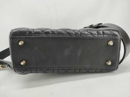 Dior Cannage Shoulder Bag Black Handbag