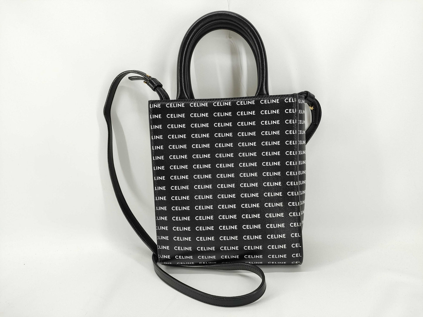 CELINE Logo Shoulder Bag Black Handbag